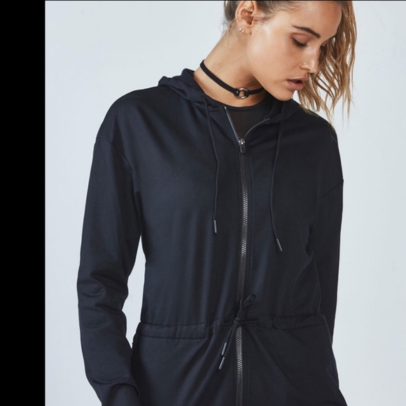 Fabletics Jackets & Blazers - Fabletics Siena Fleece Lined Black Jacket Lightweight